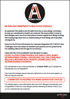 Download our Allergy Policy Poster